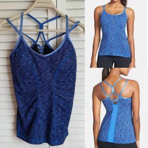 Zella Space Dye Pop Blue Crisscross Tank